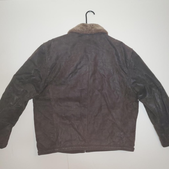 EUC Robert Comstock Expedition; Brown Leather Jacket w/ Tan Faux Fur Lining; XL - Picture 7 of 11